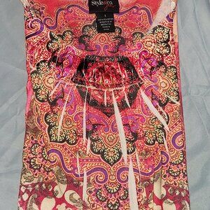 Style & Co Very Colorful Long Sleeve Tunic Style Top